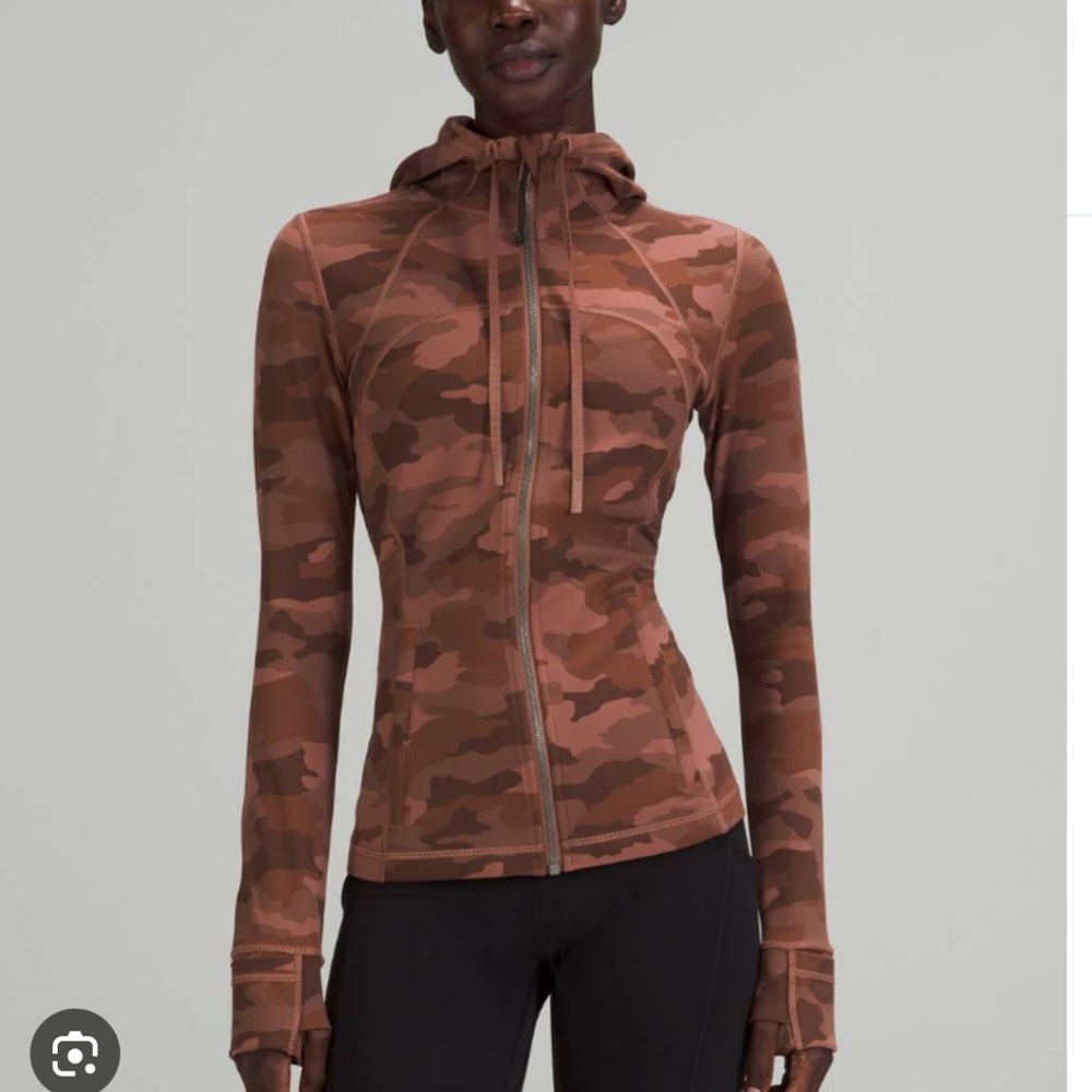 Lululemon Hooded Define Jacket Heritage 365 Camo Roasted Brown Size 4
